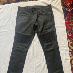 INC International Concepts Stockholm Black Jeans Skinny Biker Moto Zippers 32x32